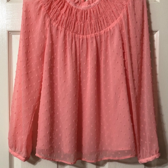 J. Crew Pink Textured Blouse Size Small Long Sleeves Fully Lined - Picture 4 of 7